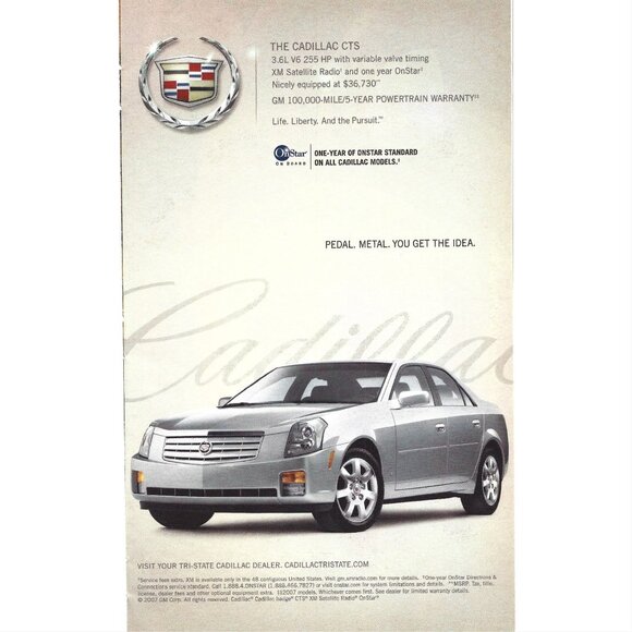 Other - Cadillac CTS Satellite Radio Car Sedan 2000s Print Ad